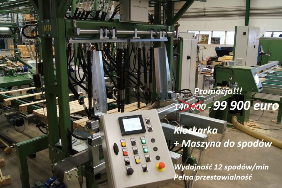 Automatische Produktionslinie für Palettenkufen von IMH mit Bedienpult in der Werkhalle