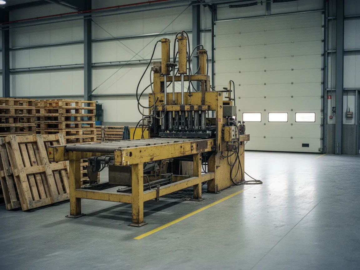 Ältere Palettennagelmaschine vor dem Ankauf